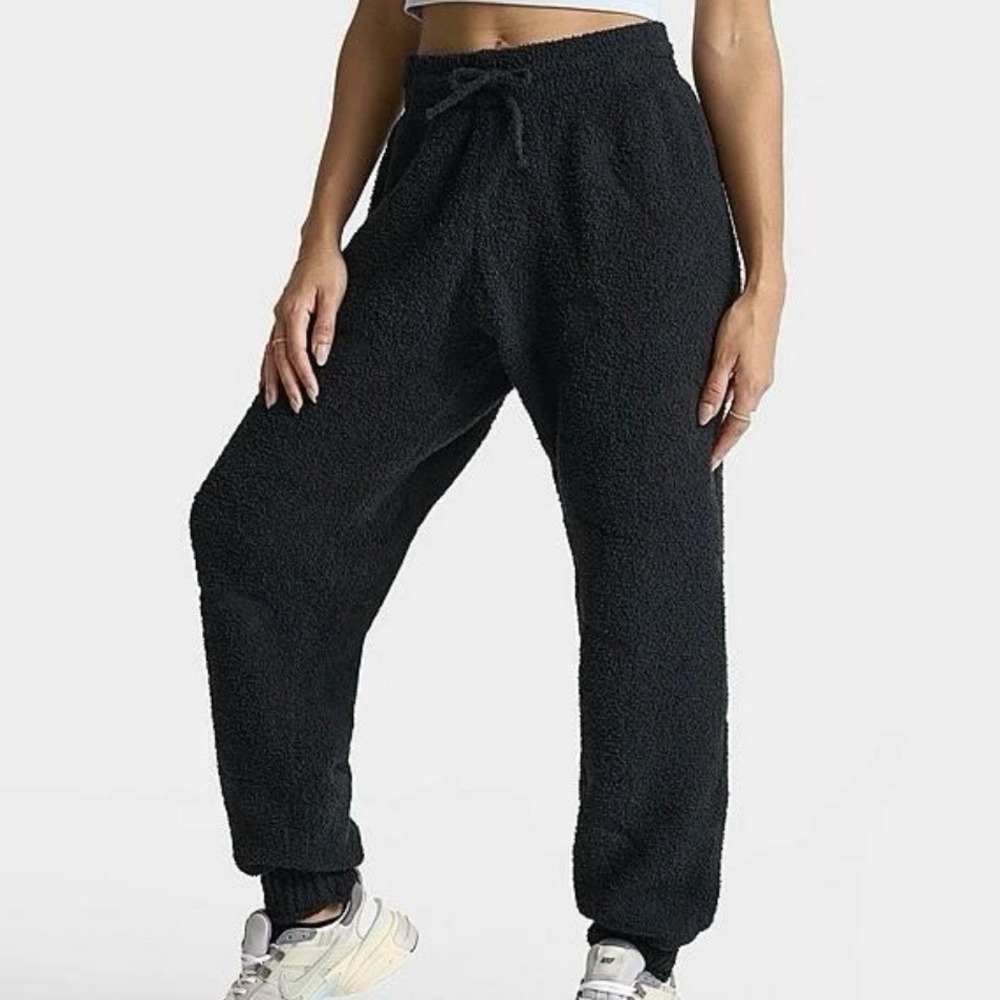 Nike Phoenix Cozy Knit Boucle Oversized Black Joggers Women's Medium FZ1703-010